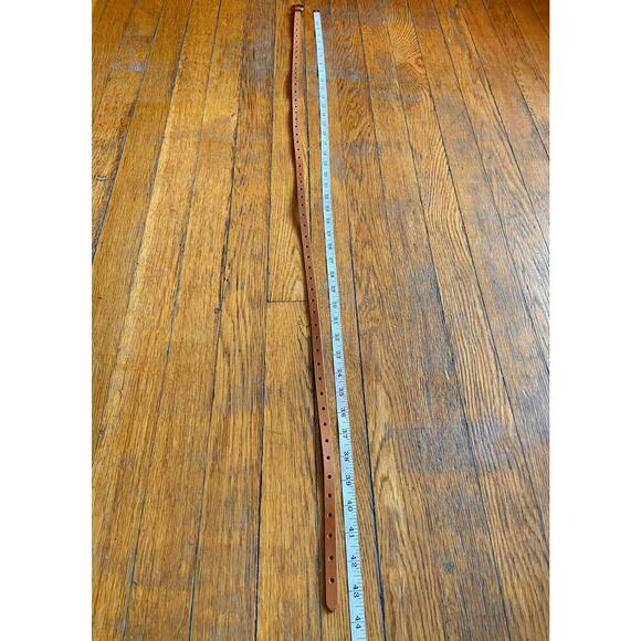 JCREW Skinny Tan Perforated Leather Belt sz M/L - Picture 10 of 10